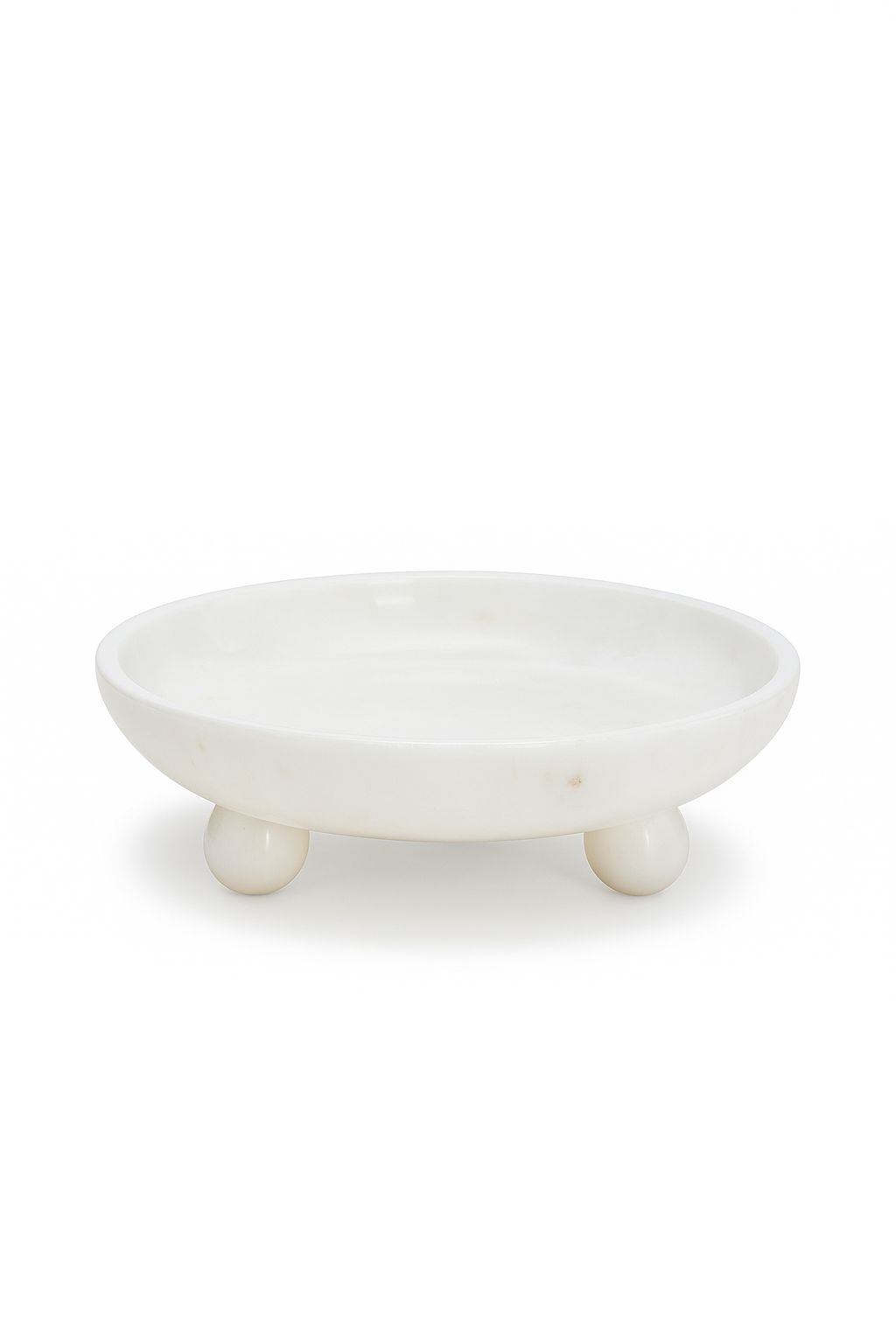 Top ayak kase - Beyaz mermer kase