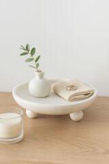 Top ayak kase - Beyaz mermer kase