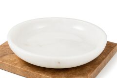 Beyaz Mermer Sunum /Dekor Kase