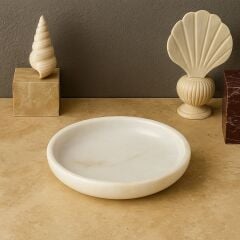 Beyaz Mermer Sunum /Dekor Kase