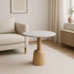 Bej mermer sehpa - Kadeh ayaklı orta sehpa