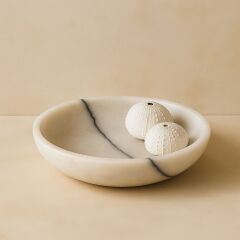 Afyon beyaz mermer - dekoratif kase