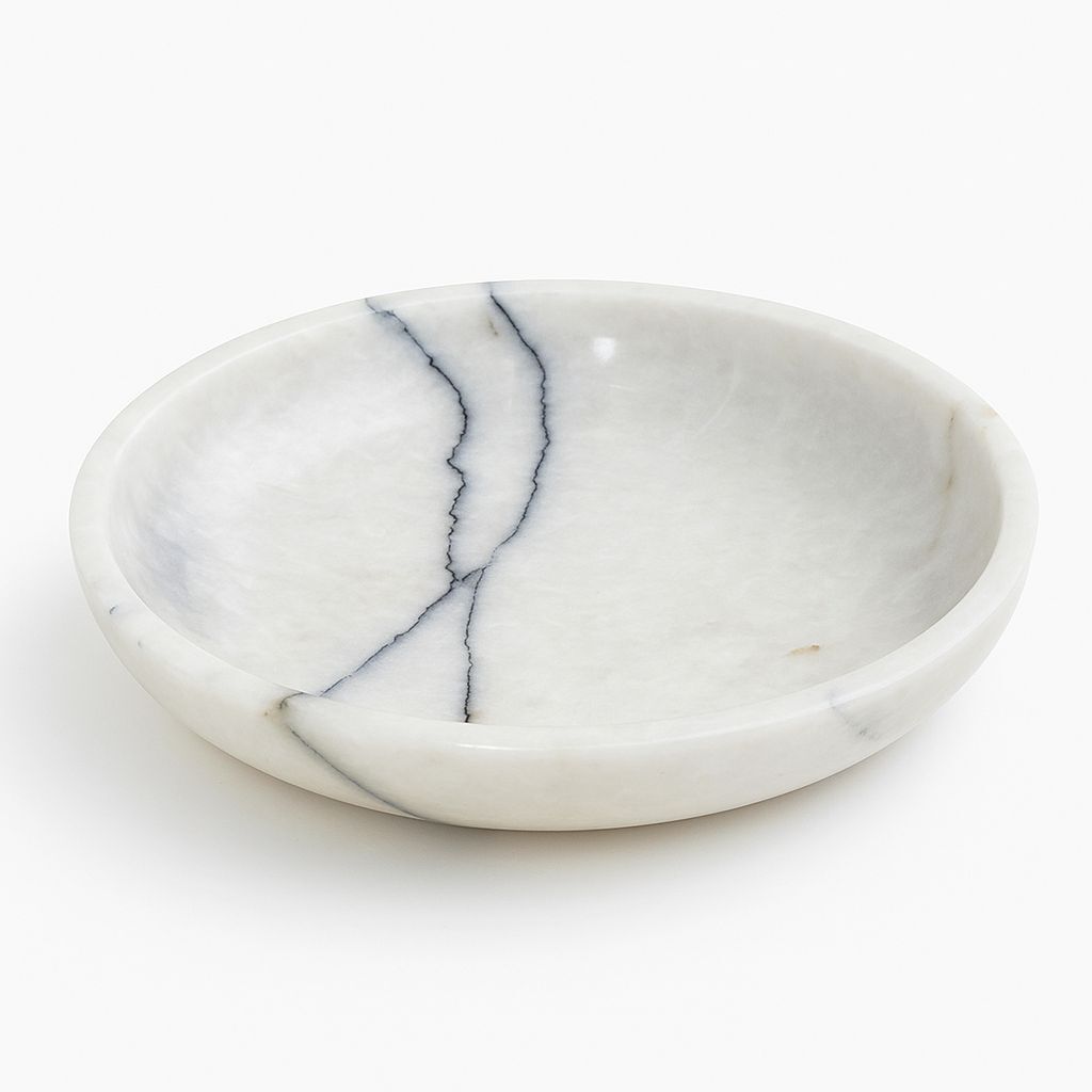 Afyon beyaz mermer - dekoratif kase