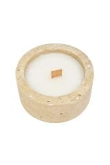 Ud aşk esanslı yuvarlak traverten mum