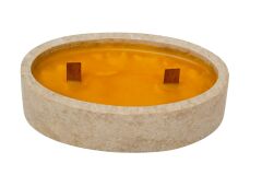 Doğal traverten Oval aromaterapi mum Ananas esanslı