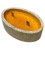 Doğal traverten Oval aromaterapi mum Ananas esanslı