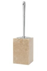 Doğal traverten tuvalet fırçası - Gümüş