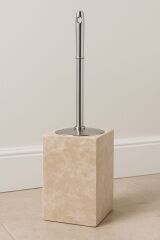 Doğal traverten tuvalet fırçası - Gümüş