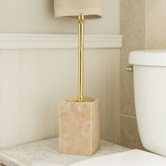 Doğal traverten tuvalet fırçası - Gold