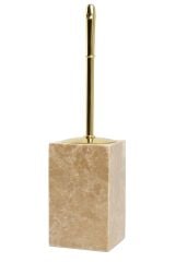 Doğal traverten tuvalet fırçası - Gold
