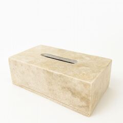 Doğal traverten peçetelik - Traverten mendil kutusu