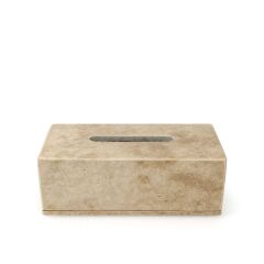 Doğal traverten peçetelik - Traverten mendil kutusu