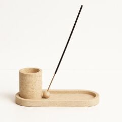 Traverten tütsülük - dekoratif set