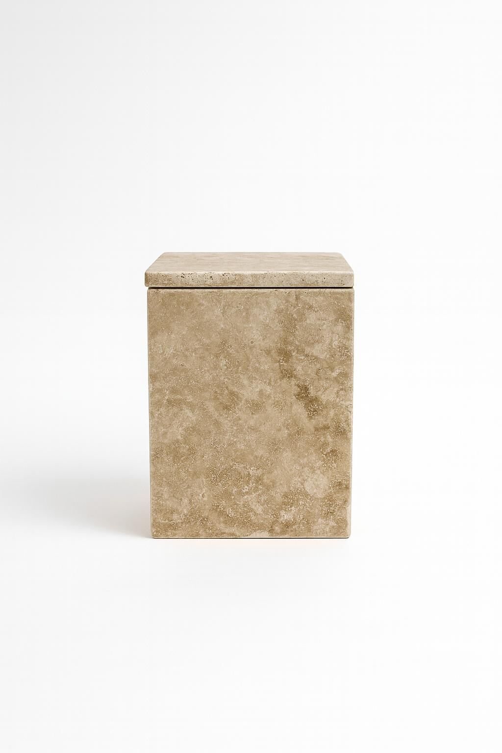Kare çöp kutusu - Traverten çöp kutusu