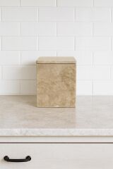 Kare çöp kutusu - Traverten çöp kutusu