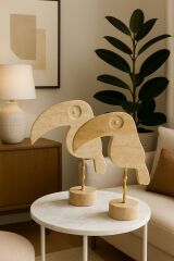 Doğal traverten  Toucan 2'li dekoratif set