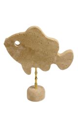 Doğal Traverten Balık dekoratif set - 2'li set