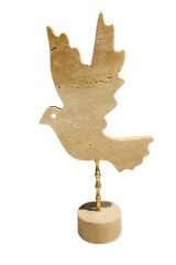 Doğal traverten kuş dekor - 2'Lİ dekoratif set