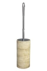 Traverten yuvarlak tuvalet fırçası - GÜMÜŞ