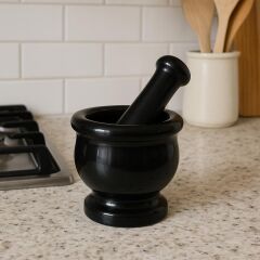 Doğal siyah mermer Havan