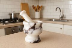 Doğal Menekşe mermer Havan & Dövücü