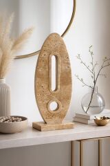 Traverten obje - Oval oyuk tasarım