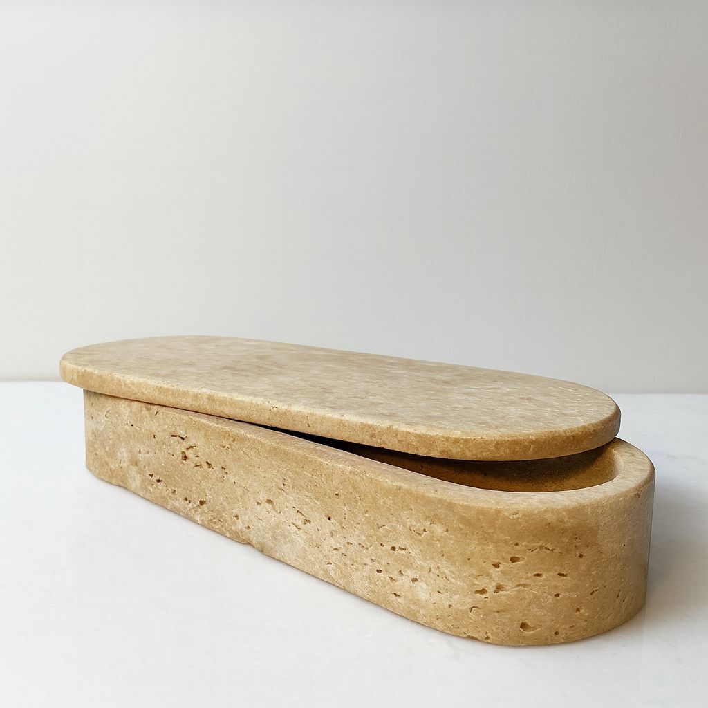 Traverten kutu - Doğal taş dekoratif kutu