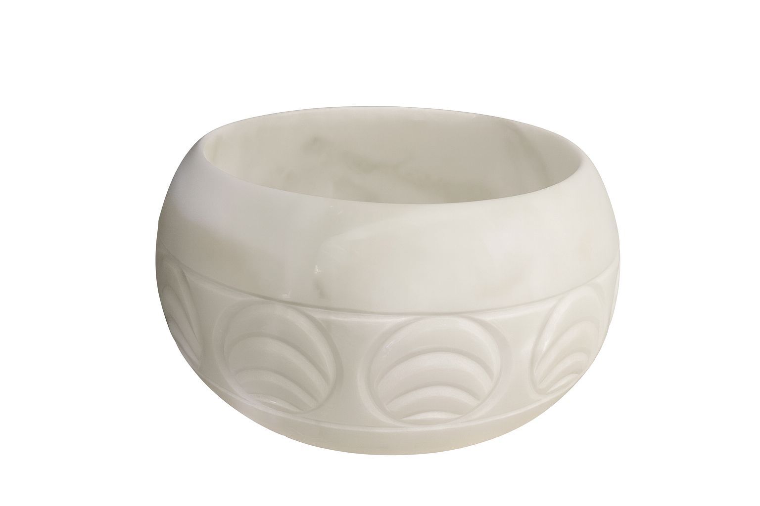 Doğal beyaz Mermer İşlemeli Kurna