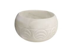 Doğal beyaz Mermer İşlemeli Kurna