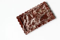 Vişne mermer tepsi - dekoratif tepsi