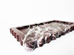 Vişne mermer tepsi - dekoratif tepsi