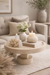 Traverten Luna ayak sunum  standı / Dekoratif tepsi