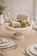 Traverten Luna ayak sunum  standı / Dekoratif tepsi