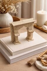 Traverten Doğal Taş Antik Kitap Tutucu (2'Lİ SET)