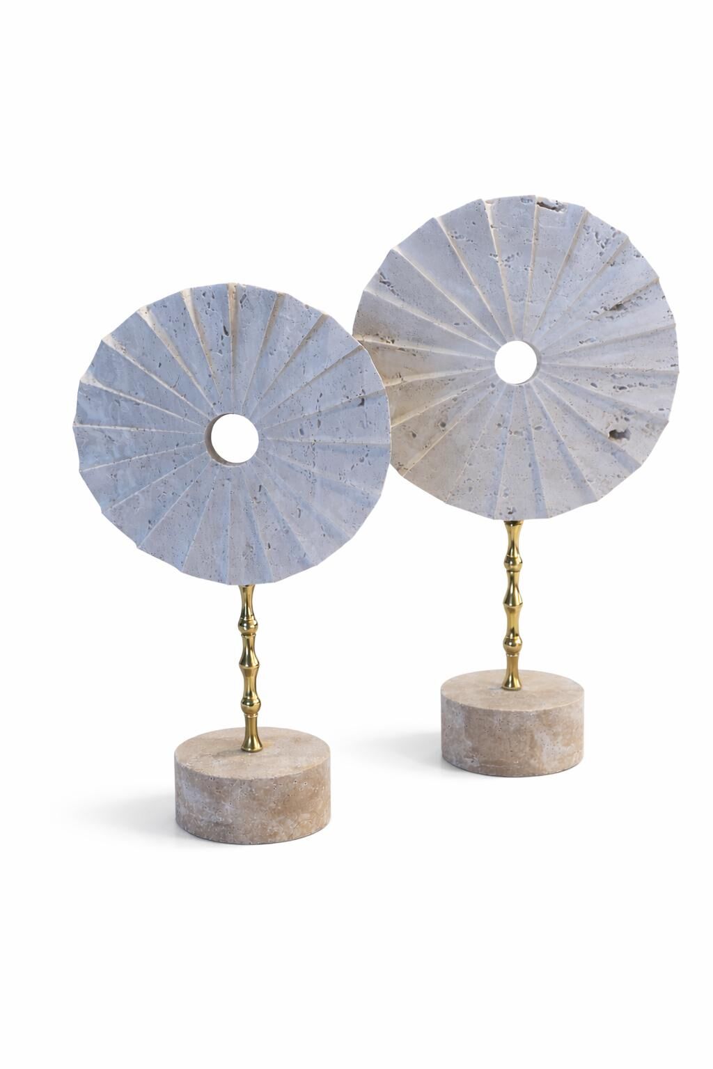 Traverten Sun Disk Dekor GOLD Detay  Obje