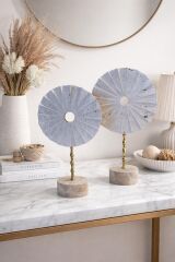 Traverten Sun Disk Dekor GOLD Detay  Obje