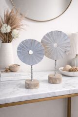 Traverten Sun Disk Dekor GÜMÜŞ Detay Obje