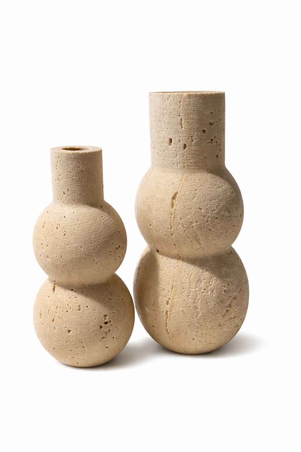 Traverten Form Dekoratif Vazo - 2'Lİ Set vazo