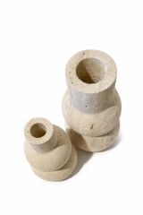 Traverten Form Dekoratif Vazo - 2'Lİ Set vazo