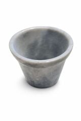 Doğal gri mermer saksı - Dekoratif mini saksı