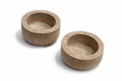 Doğal Traverten Kase 2'li Set