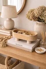 Traverten Tepsi Traverten Ayaklı tepsi 18 CM