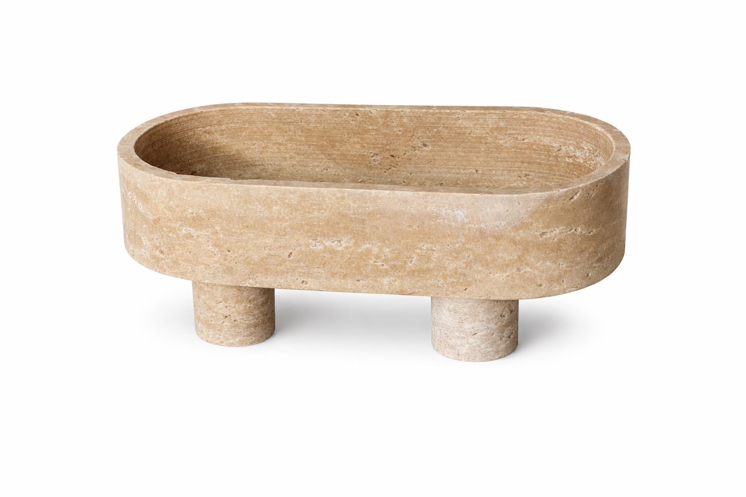 Traverten Tepsi Traverten Ayaklı tepsi 18 CM