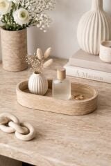 Traverten Oval Tepsi 18 CM