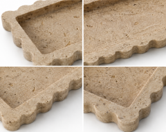 Traverten Kenar Detaylı Tepsi - 12x28 CM Tepsi