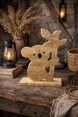 Doğal Traverten Koala Dekoratif Obje – Modern Taş Biblo