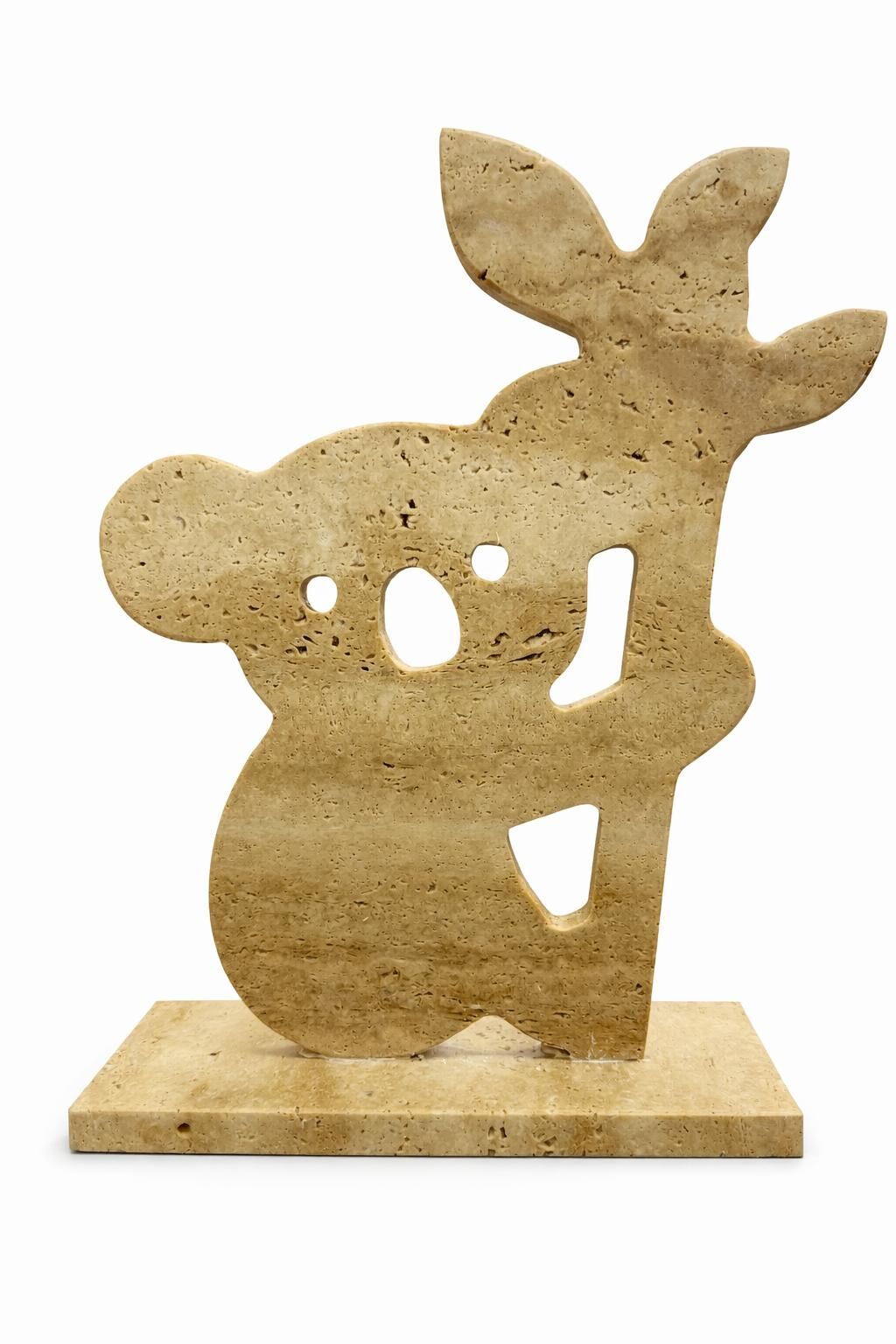 Doğal Traverten Koala Dekoratif Obje – Modern Taş Biblo