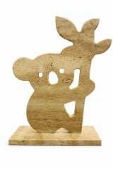 Doğal Traverten Koala Dekoratif Obje – Modern Taş Biblo