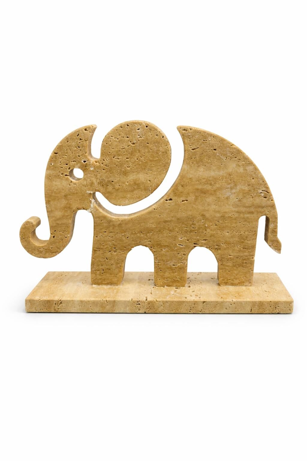 Doğal Traverten Fil Dekoratif Obje