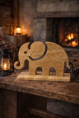 Doğal Traverten Fil Dekoratif Obje